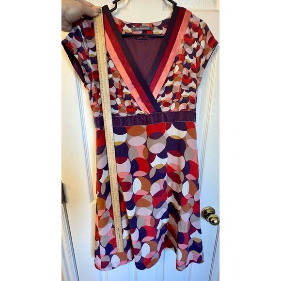 Boden Limited Edition 100% Silk A-Line Cap Sleeve Dot Abstract Design Dress 6US - Picture 6 of 9